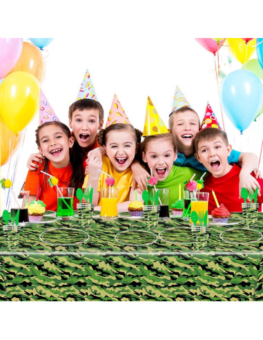 Conjunto de Vajilla de Fiesta Camuflaje 81 Piezas OU RUI