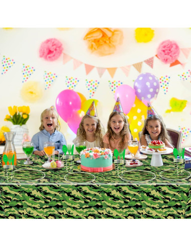 Conjunto de Vajilla de Fiesta Camuflaje 81 Piezas OU RUI