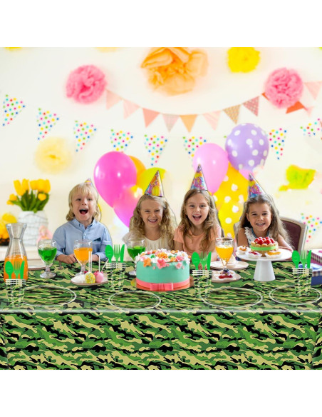 Conjunto de Vajilla de Fiesta Camuflaje 81 Piezas OU RUI