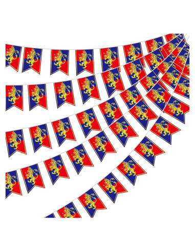Banderines Medievales Hestya 5 Pcs 15.24m Decoración Fiesta