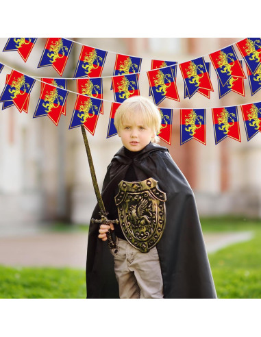 Banderines Medievales Hestya 5 Pcs 15.24m Decoración Fiesta