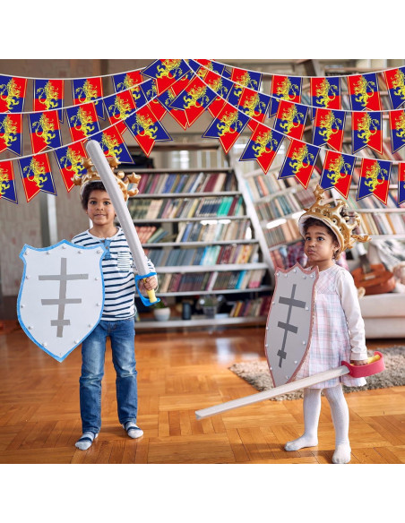 Banderines Medievales Hestya 5 Pcs 15.24m Decoración Fiesta