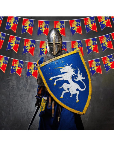 Banderines Medievales Hestya 5 Pcs 15.24m Decoración Fiesta