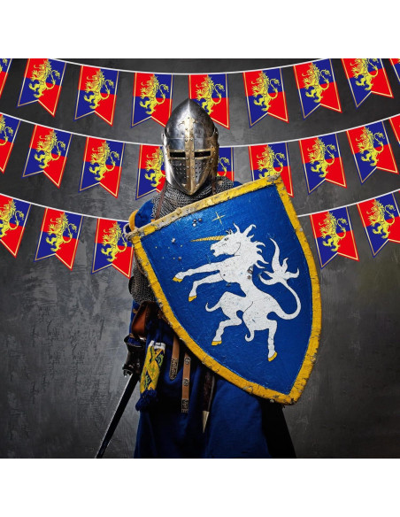 Banderines Medievales Hestya 5 Pcs 15.24m Decoración Fiesta