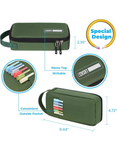 Estuche de Lápices ECHSRT Verde Militar 24x12x6 cm 2