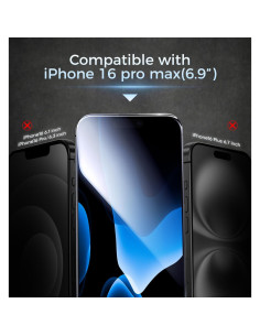 Protector de Pantalla Privado MAGIC JOHN para iPhone 16 Pro Max 6.9" Vidrio Templado 2