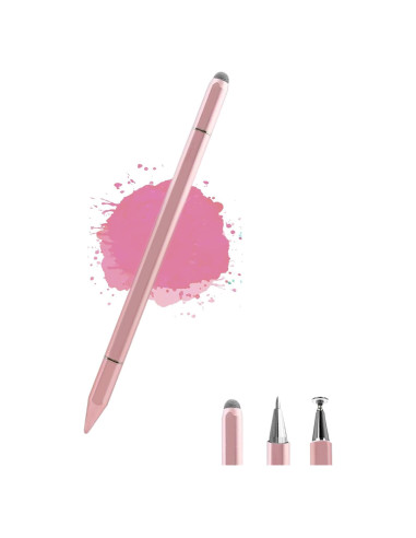 Bolígrafo Estilizador 3 en 1 Luntak Rosa para Pantallas Táctiles