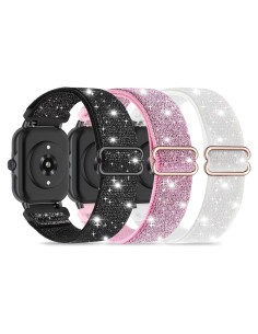 Paquete de 3 bandas elásticas de nylon 22mm para reloj Woneligo