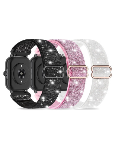 Paquete de 3 bandas elásticas de nylon 22mm para reloj Woneligo