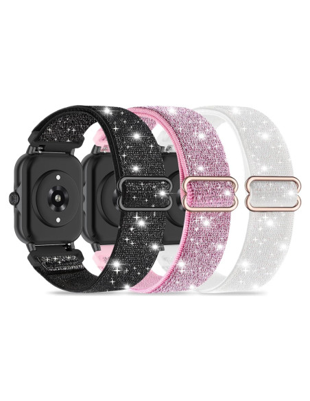 Paquete de 3 bandas elásticas de nylon 22mm para reloj Woneligo