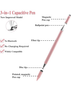 Bolígrafo Estilizador 3 en 1 Luntak Rosa para Pantallas Táctiles 2