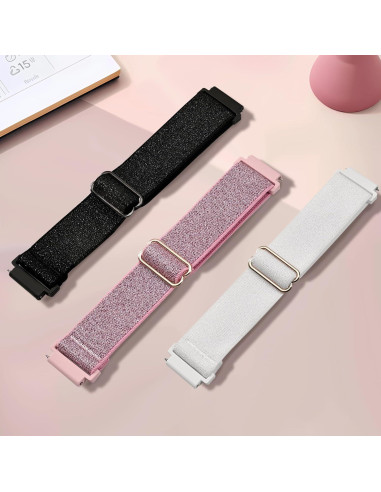 Paquete de 3 bandas elásticas de nylon 22mm para reloj Woneligo