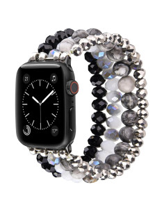 Pulsera CAGOS de cuentas para Apple Watch 38-42mm Gris/Negro