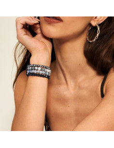 Pulsera CAGOS de cuentas para Apple Watch 38-42mm Gris/Negro 2