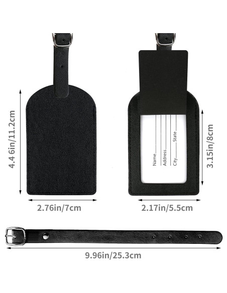 5 Etiquetas de Equipaje de Cuero PU N-E con Privacidad 5 Etiquetas de Equipaje de Cuero PU N-E con Privacidad