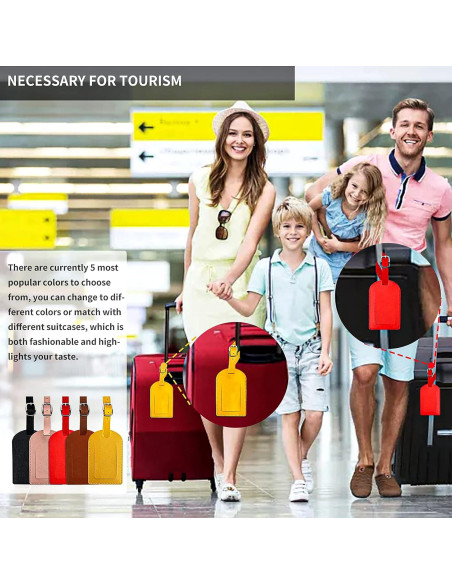 5 Etiquetas de Equipaje de Cuero PU N-E con Privacidad 5 Etiquetas de Equipaje de Cuero PU N-E con Privacidad