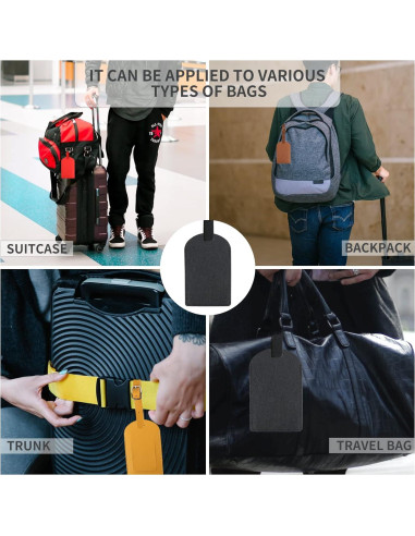 5 Etiquetas de Equipaje de Cuero PU N-E con Privacidad