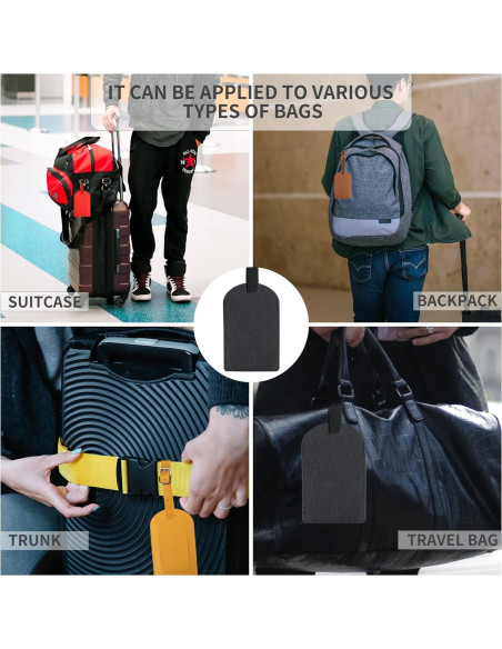 5 Etiquetas de Equipaje de Cuero PU N-E con Privacidad 5 Etiquetas de Equipaje de Cuero PU N-E con Privacidad