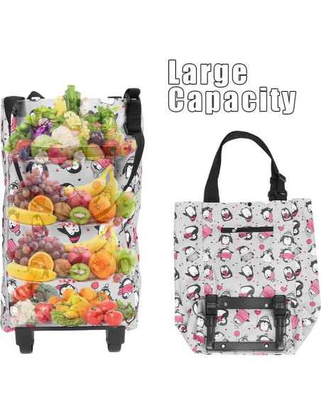 Bolsa de Compras Plegable con Ruedas Lwuey 348g Impermeable