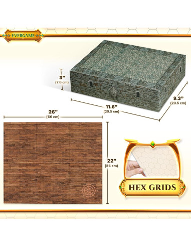 10 Tapetes de Juego DND EverGame 22x26 cm + 140 Stickers