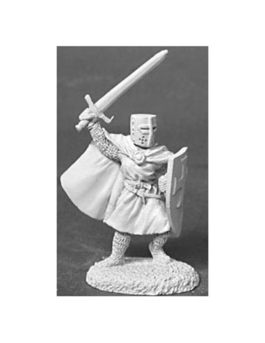 Miniatura Caballero Templario Reaper 25mm Metal Sin Pintar