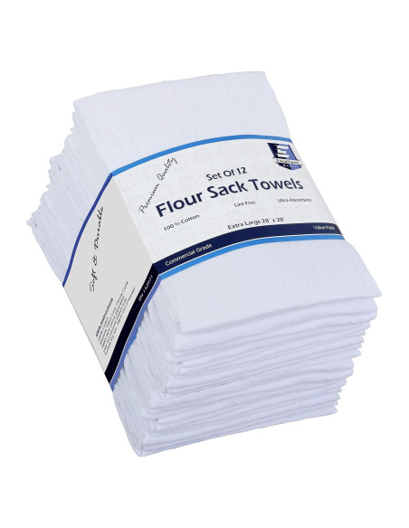 Toallas de Cocina 100% Algodón Ofertas Excelentes - Paquete de 12, 71x71 cm