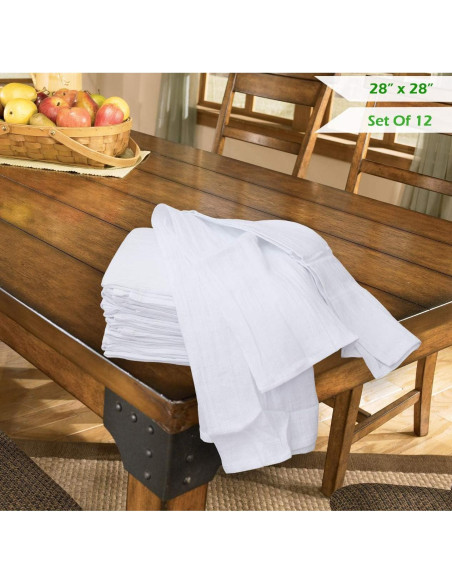 Toallas de Cocina 100% Algodón Ofertas Excelentes - Paquete de 12, 71x71 cm