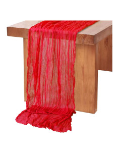 Corredor de Mesa de Gasa Roja MODFUNS 35" x 3.05m Elegante