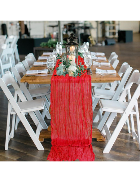 Corredor de Mesa de Gasa Roja MODFUNS 35" x 3.05m Elegante