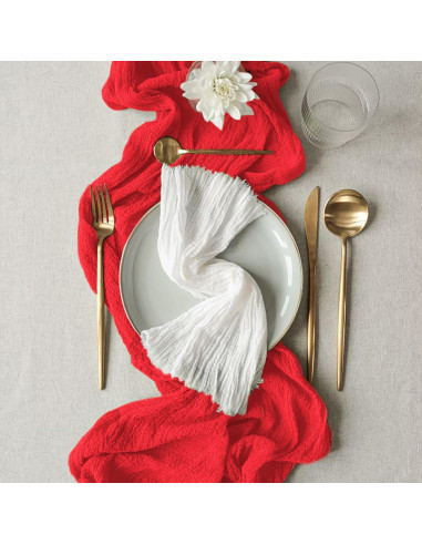 Corredor de Mesa de Gasa Roja MODFUNS 35" x 3.05m Elegante