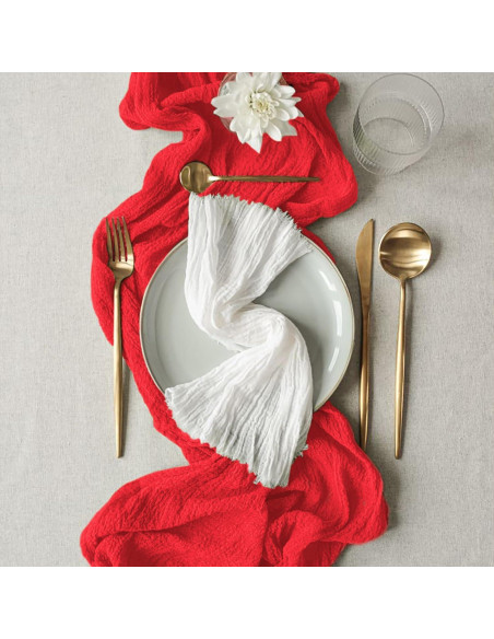 Corredor de Mesa de Gasa Roja MODFUNS 35" x 3.05m Elegante