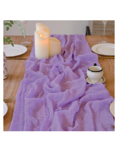 Caminito de Mesa de Gasa de Queso Lavanda 90x300 cm Jelyne