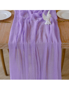Caminito de Mesa de Gasa de Queso Lavanda 90x300 cm Jelyne 2