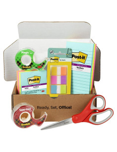 Paquete Suministros de Oficina 3M: Notas Post-it, Cinta y Tijeras