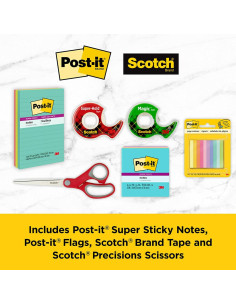 Paquete Suministros de Oficina 3M: Notas Post-it, Cinta y Tijeras 2