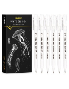 Bolígrafos de Gel Blancos Genérico 0.8mm y 1mm Paquete de 6