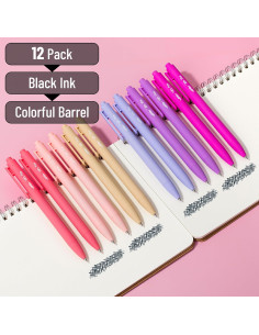 Bolígrafos de Gel Retráctiles Mr. Pen, Set de 12, Tinta Negra 0.5mm 2