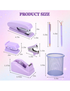 Juego de Suministros de Oficina Morados Beibunhn - 17.78x15.24 cm 2