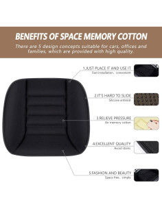 Almohadilla para Asiento de Coche MYFAMIREA Espuma Viscoelástica 50.8x46.99cm 2