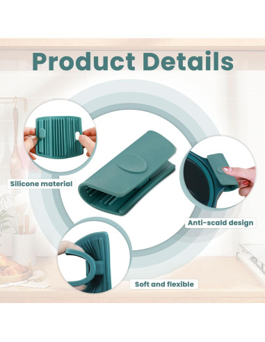 Agarraderas de Silicona BangBoom 6 Piezas Verde Antideslizante