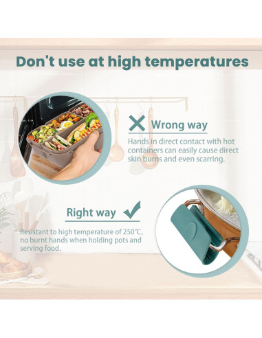 Agarraderas de Silicona BangBoom 6 Piezas Verde Antideslizante