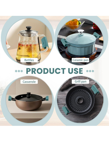 Agarraderas de Silicona BangBoom 6 Piezas Verde Antideslizante