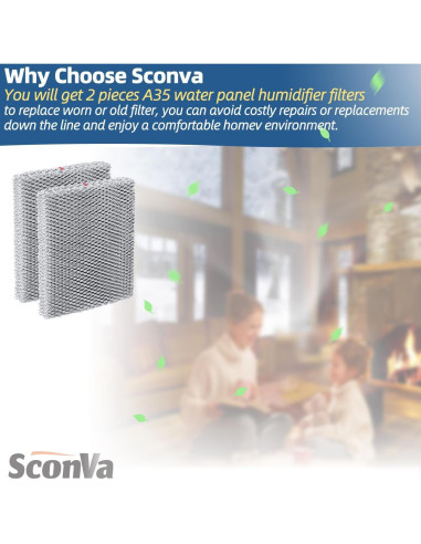 Filtro de Panel de Agua Humidificador Sconva A35 - Paquete de 2