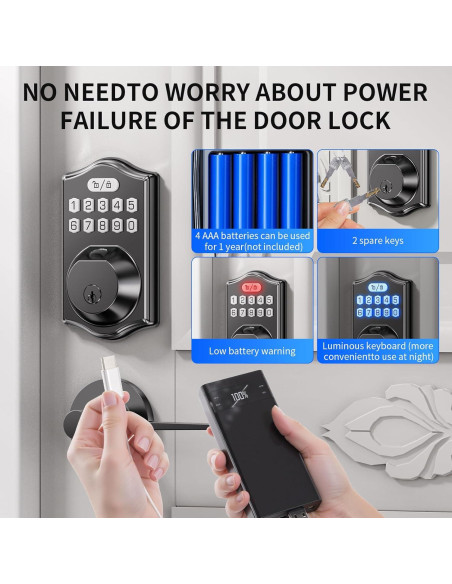 Cerradura Biométrica LCWZSA K6 con Manijas - Huella Dactilar Cerradura Biométrica LCWZSA K6 con Manijas - Huella Dactilar