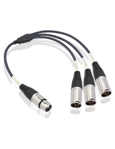 Cable Divisor XLR 1 a 3 Devinal 60 cm Micrófono Balanceado