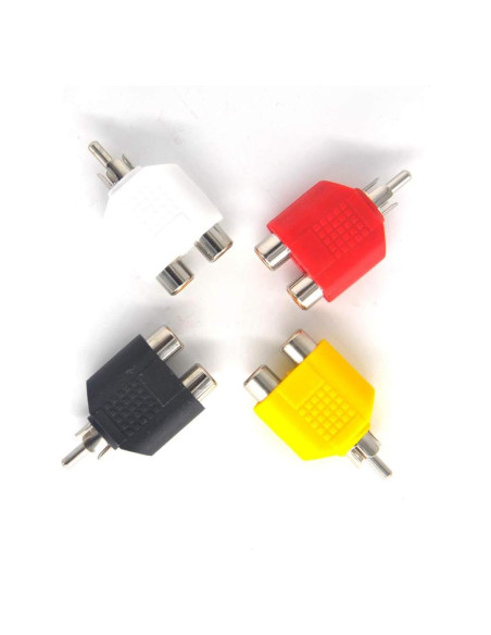 Adaptador RCA Y Splitter Padarsey 2 Hembras a 1 Macho - Paquete de 4