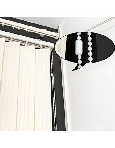 30 Conectores de Cadena de Bolas de Plástico Blanco Acoeitl