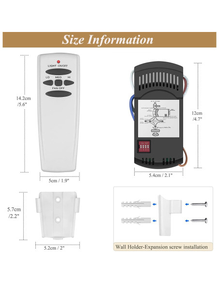 Kit Control Remoto Universal para Ventilador de Techo Prichor