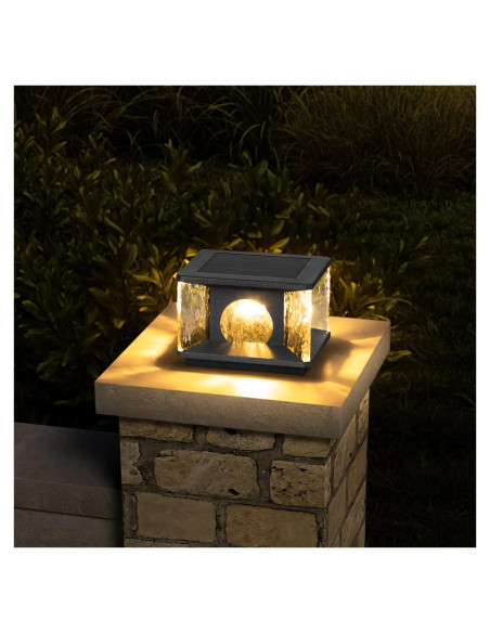 Lámpara de Poste Solar PAKEDANDUN 20cm LED 3000K IP65