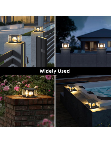 Lámpara de Poste Solar PAKEDANDUN 20cm LED 3000K IP65